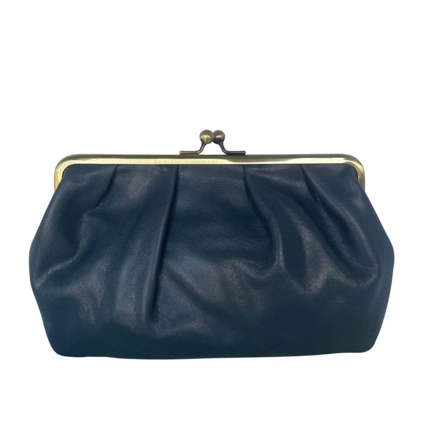 Navy Blue Leather June Clutch