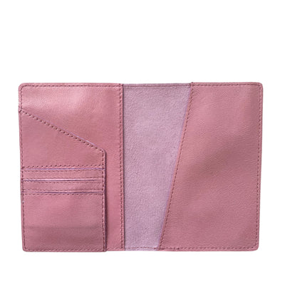 Pastel Pink Leather Passport Wallet