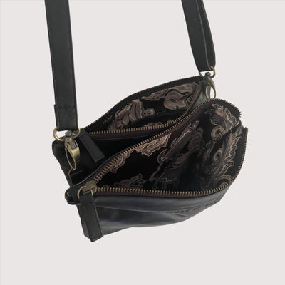 Black Leather Beverley Handbag