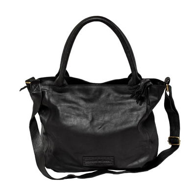 Black Leather Sigourney Handbag