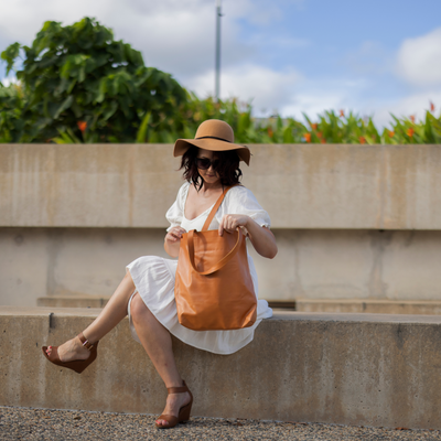 Light Tan Leather Cate Tote