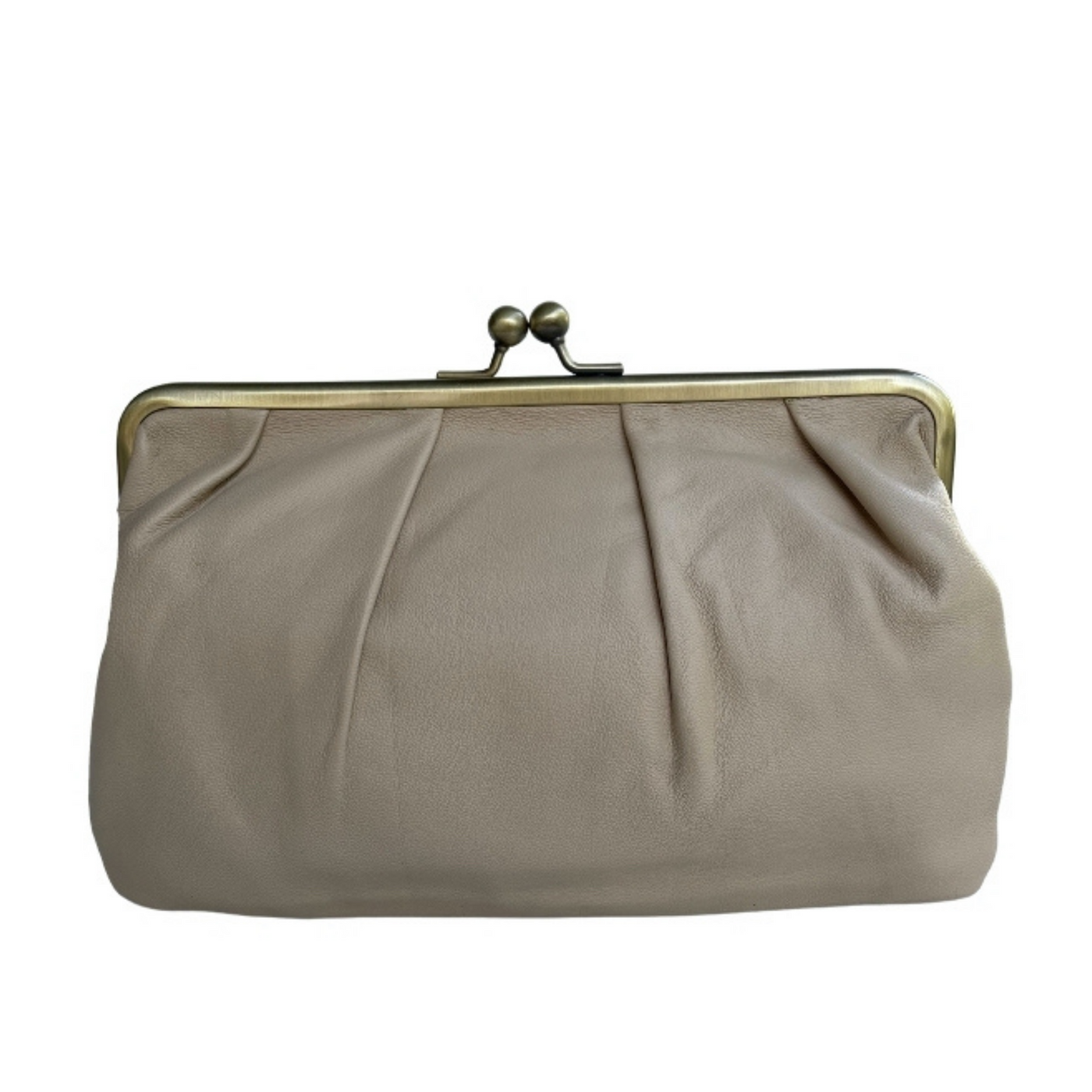 Champagne Leather June Clutch