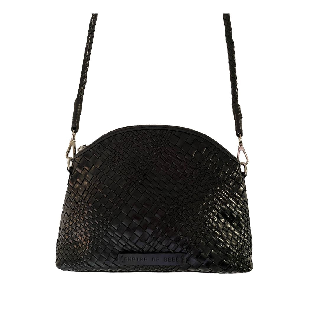 Black Leather Savita Handbag