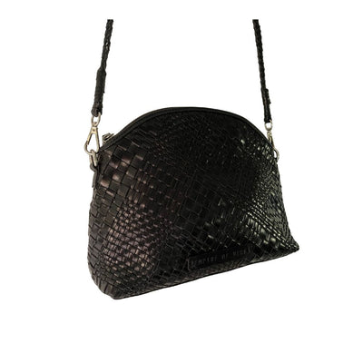 Black Leather Savita Handbag