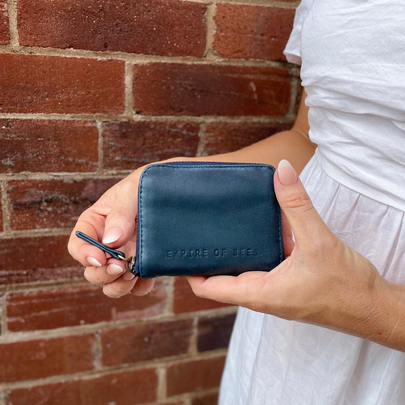 Navy Leather Claire Card Wallet