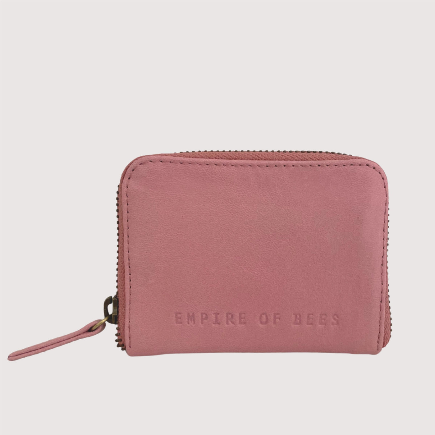 Pastel Pink Leather Claire Card Wallet