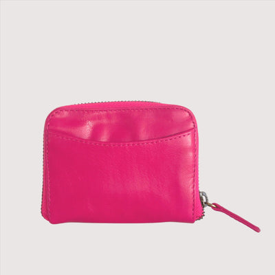 Pink Leather Claire Card Wallet