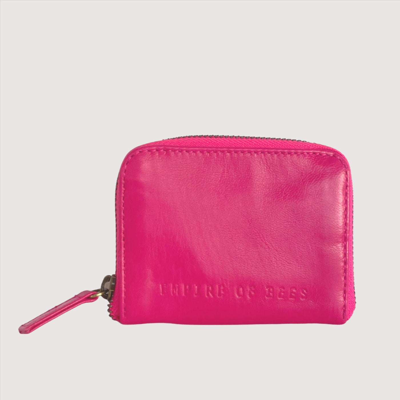 Pink Leather Claire Card Wallet