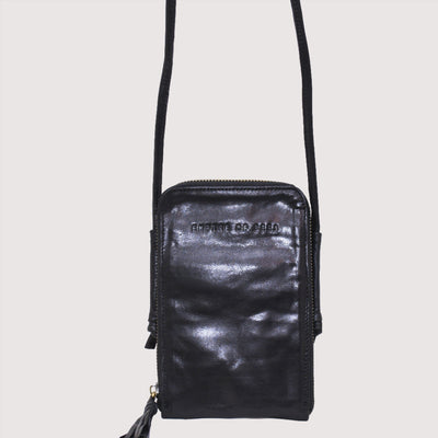 Black Leather Juliette Cross-body Wallet