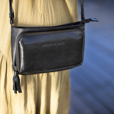 Black Leather Leonie Handbag