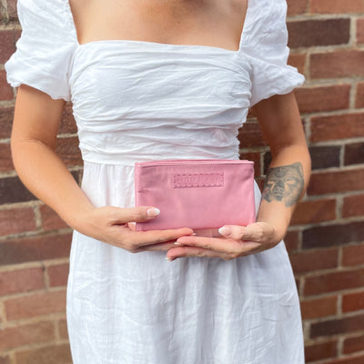 Pastel Pink Leather Maggie Wallet