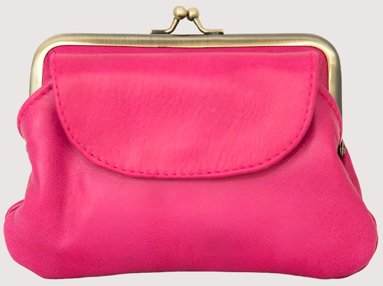 Pink Leather Penny's Purse